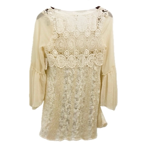 NWT Free People Aurora Crochet Knit Dress medium cream white ivory - Picture 3 of 9